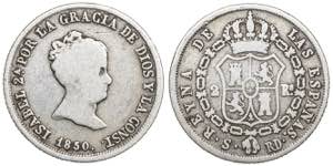 1850. Isabel II. Sevilla. RD. 2 reales. (AC. ... 