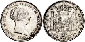 1850. Isabel II. Madrid. 20 reales. (AC. ... 