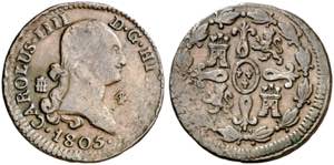 1805. Carlos IV. Segovia. 4 maravedís. (AC. ... 