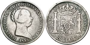 1855. Isabel II. Sevilla. 20 reales. (AC. ... 