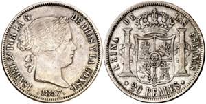 1857. Isabel II. Sevilla. 20 reales. (AC. ... 