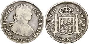 1806. Carlos IV. Santiago. FJ. 2 reales. ... 