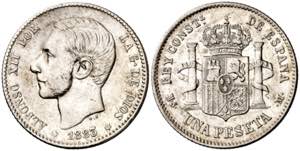 1883*--83. Alfonso XII. MSM. 1 peseta. (AC. ... 