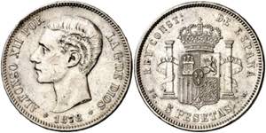 1878*1878. Alfonso XII. EMM. 5 pesetas. (AC. ... 