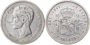 1879*-8--. Alfonso XII. EMM. 5 pesetas. (AC. ... 