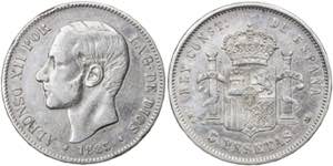 1883*1883. Alfonso XII. MSM. 5 pesetas. (AC. ... 