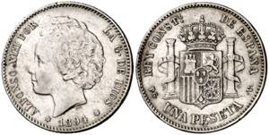 1894*1894. Alfonso XIII. PGV. 1 peseta. (AC. ... 