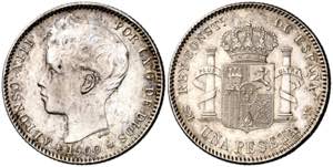 1900*1900. Alfonso XIII. SMV. 1 peseta. (AC. ... 