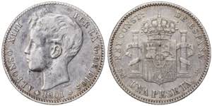 1901*1901. Alfonso XIII. SMV. 1 peseta. (AC. ... 
