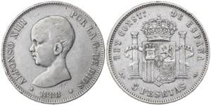 1888*---8. Alfonso XIII. MPM. 5 pesetas. ... 