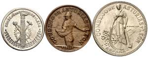 1937. Astúrias y León. 50 céntimos, 1 y 2 ... 