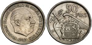 1957*58. Franco. 50 pesetas. (AC. 133). ... 