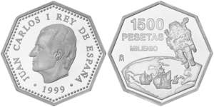 1999. Juan Carlos I. 1500 pesetas. (Fuster ... 