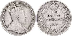 Canadá. 1910. Eduardo VII. 10 centavos. ... 