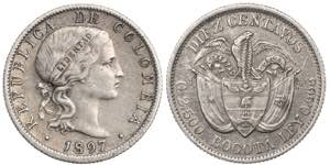 Colombia. 1897. Bogotá. 10 centavos. (Kr. ... 