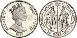 Islas Cook. 1989. Isabel II. 50 dólares. ... 
