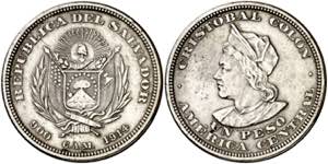 El Salvador. 1914. C.A.M. 1 peso. (Kr. ... 