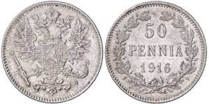Finlandia. 1916. Nicolás II. S. 50 pennia. ... 
