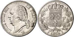Francia. 1824. Luis XVIII. I (Limoges). 5 ... 