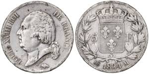Francia. 1824. Luis XVIII. M (Toulouse). 5 ... 