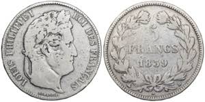 Francia. 1839. Luis Felipe I. B (Rouen). 5 ... 