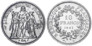 Francia. 1965. París. 10 francos. (Kr. ... 