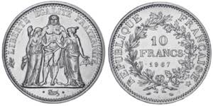 Francia. 1967. París. 10 francos. (Kr. ... 