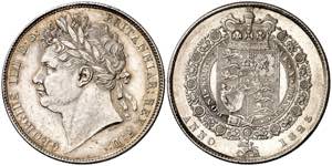 Gran Bretaña. 1823. Jorge IV. 1/2 corona. ... 