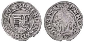 Hungría. 1536. Fernando I. KB (Kremnitz). 1 ... 