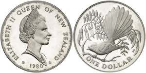Nueva Zelanda. 1980. Isabel II. 1 dólar. ... 