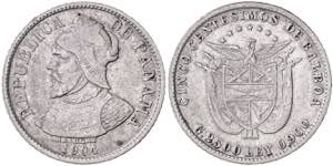 Panamá. 1904. 5 céntimos. (Kr. 2). ... 