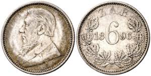 Sudáfrica. 1896. 6 peniques. (Kr. 4). ... 