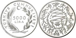 Turquía. (1984). 5000 liras. (Kr. 970). ... 