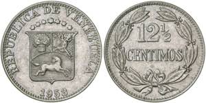 Venezuela. 1958. 12 1/2 céntimos. (Kr. 39). ... 