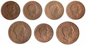 1868 a 1879. 2 1/2 céntimos de escudo, 5 ... 