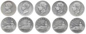 1869 a 1905. 2 pesetas. Lote de 10 monedas. ... 