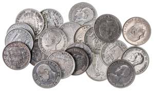 1869 a 1926. Lote de 22 monedas de 50 ... 