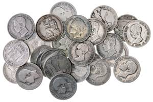 1869 a 1933. Lote de 27 monedas de 1 peseta. ... 