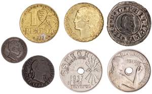 1664 a 1937. Lote de 7 monedas españolas. A ... 