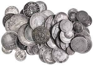 Lote de 78 monedas en plata, de la época de ... 