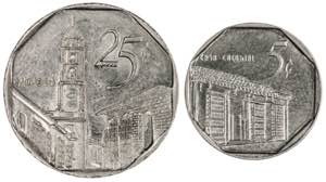 Cuba. 2006 y 2016. 5 y 25 centavos. Lote de ... 