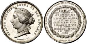 1860. Isabel II. Desembarco en Ceuta del ... 