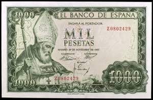 1965. 1000 pesetas. (Ed. D72a) (Ed. 471b). ... 
