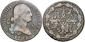 1794. Carlos IV. Segovia. 8 maravedís. (AC. ... 