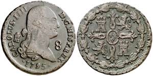 1795. Carlos IV. Segovia. 8 maravedís. (AC. ... 