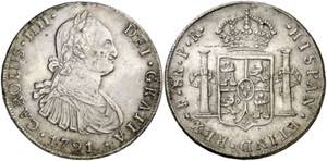 1791. Carlos IV. Potosí. PR. 8 reales. (AC. ... 