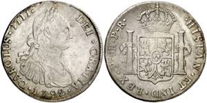1792. Carlos IV. Potosí. PR. 8 reales. (AC. ... 