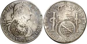 1804. Carlos IV. Potosí. PJ. 8 reales. ... 