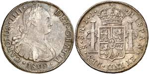 1802/1. Carlos IV. Santiago. JJ. 8 reales. ... 