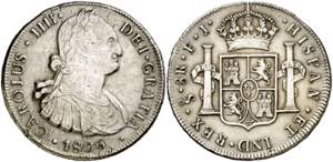 1806. Carlos IV. Santiago. FJ. 8 reales. ... 